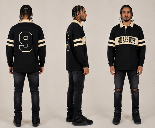 We Are Dope Stripe Heavyweight Rugby Polo