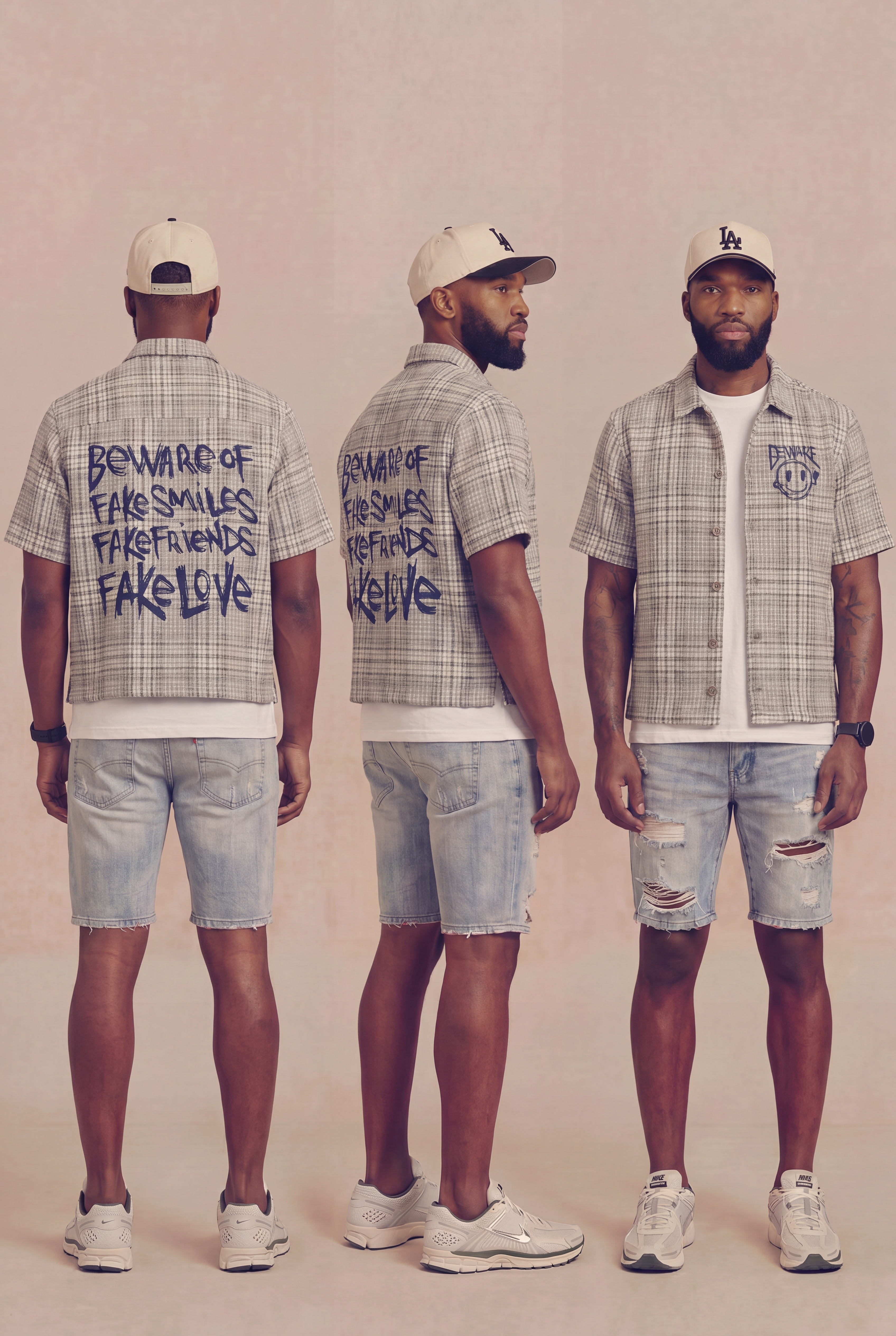 Beware of Fake Cropped Button Up Overshirt
