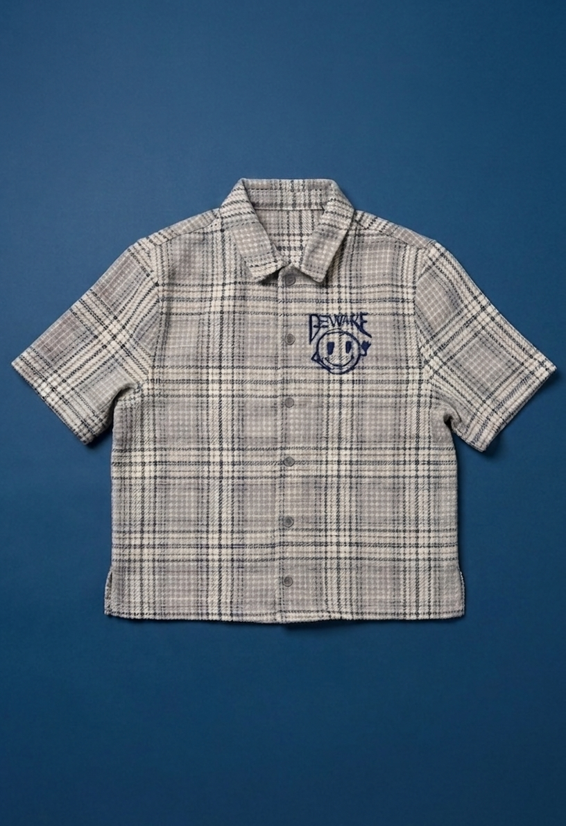Beware of Fake Cropped Button Up Overshirt