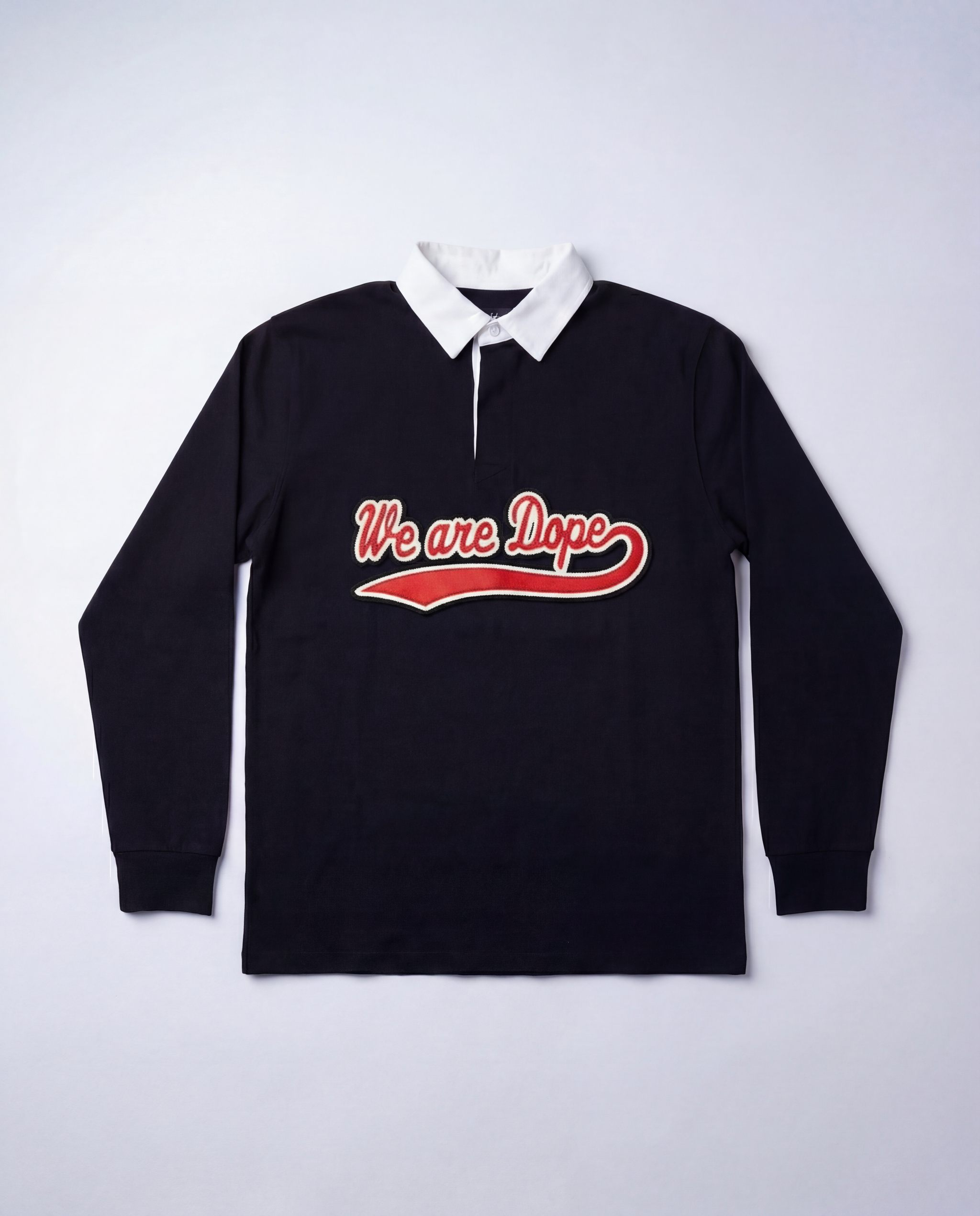 We Are Dope Cursive Rugby Polo
